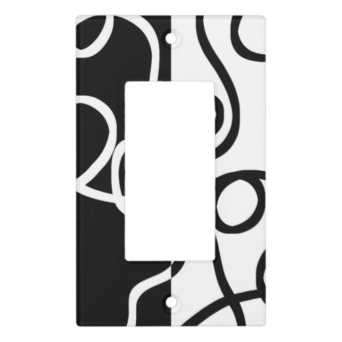 Linear Persuasion I Abstract Black  White Light Switch Cover