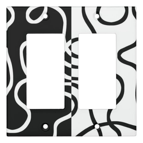 Linear Persuasion I Abstract Black  White Light Switch Cover