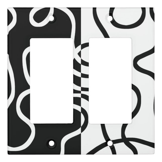 Linear Persuasion I: Abstract Black & White Light Switch Cover (Front)