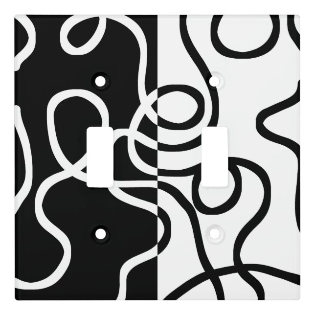 Linear Persuasion I: Abstract Black & White Light Switch Cover (Front)