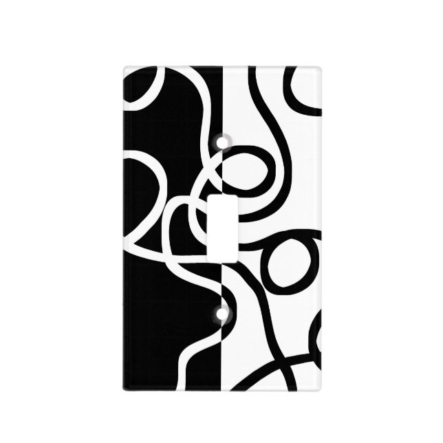 Linear Persuasion I: Abstract Black & White Light Switch Cover (Front)