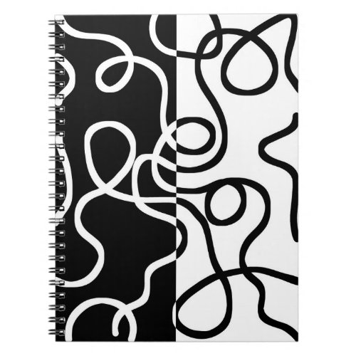 Linear Persuasion I Abstract Black  White Notebook