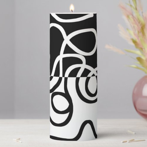 Linear Persuasion I Abstract Black  White Pillar Candle