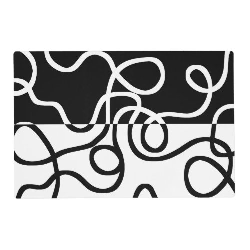 Linear Persuasion I Abstract Black  White Placemat