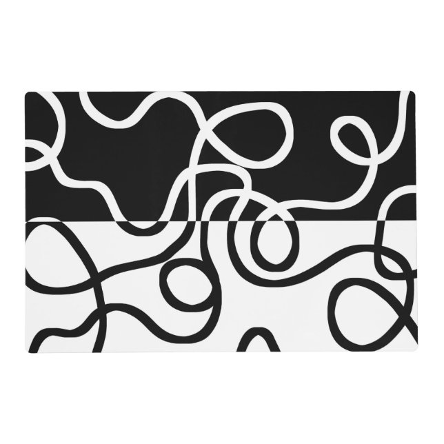 Linear Persuasion I: Abstract Black & White Placemat (Front)
