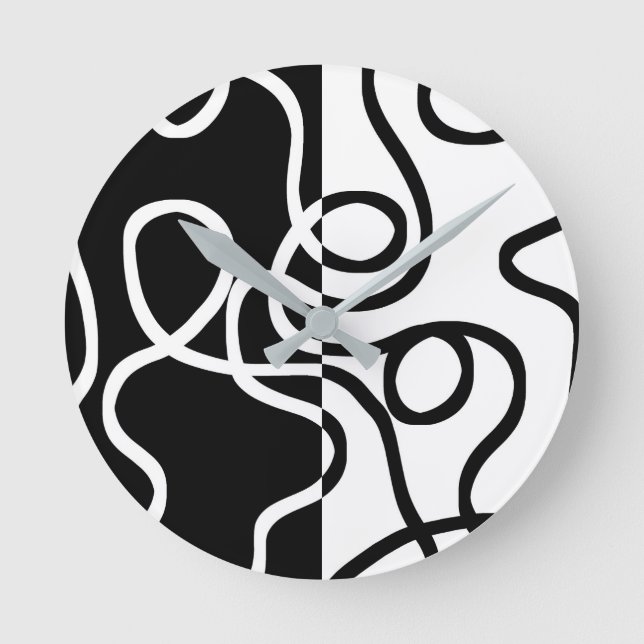 Linear Persuasion I: Abstract Black & White Round Clock (Front)