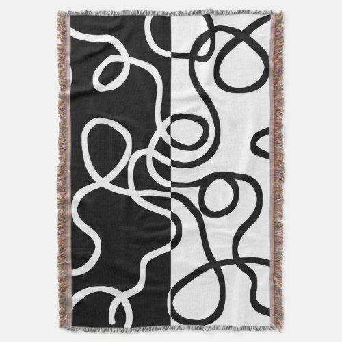 Linear Persuasion I Abstract Black  White Throw Blanket