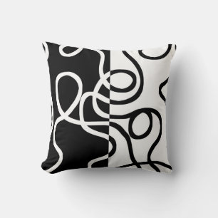 Linear Persuasion I: Abstract Black & White Throw Pillow