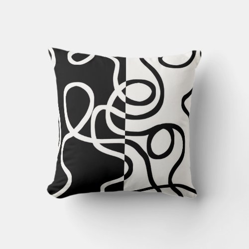 Linear Persuasion I Abstract Black  White Throw Pillow