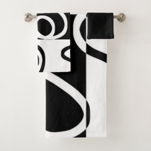 Linear Persuasion II: Abstract Black & White Bath Towel Set