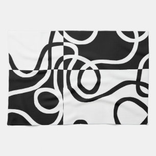 Linear Persuasion II: Abstract Black & White Kitchen Towel