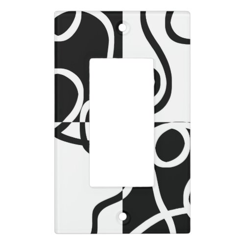 Linear Persuasion II Abstract Black  White Light Switch Cover