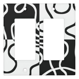 Linear Persuasion II: Abstract Black & White Light Switch Cover