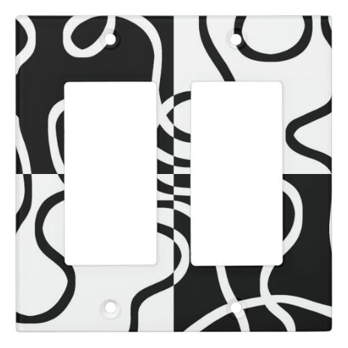Linear Persuasion II Abstract Black  White Light Switch Cover