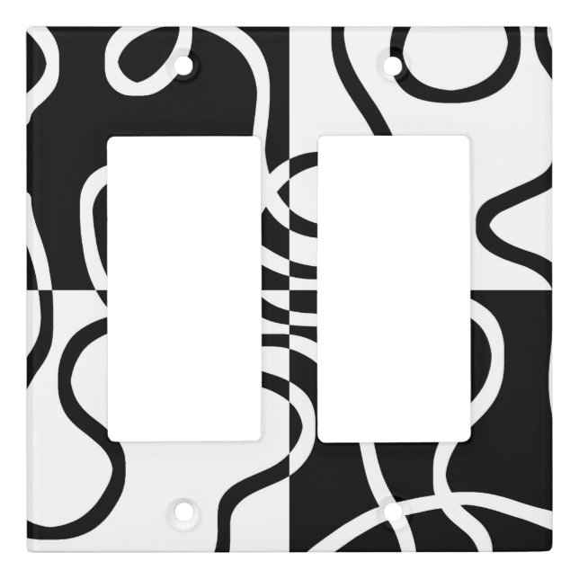 Linear Persuasion II: Abstract Black & White Light Switch Cover (Front)