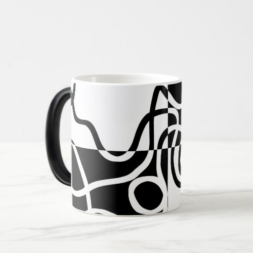 Linear Persuasion II Abstract Black  White Magic Mug