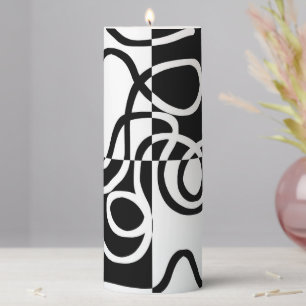 Linear Persuasion II: Abstract Black & White Pillar Candle