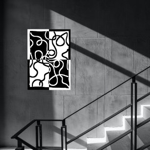 Linear Persuasion II: Abstract Black & White Poster