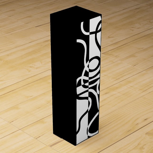 Linear Persuasion II: Abstract Black & White Wine Box (Front)