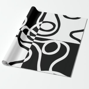 Linear Persuasion II: Abstract Black & White Wrapping Paper