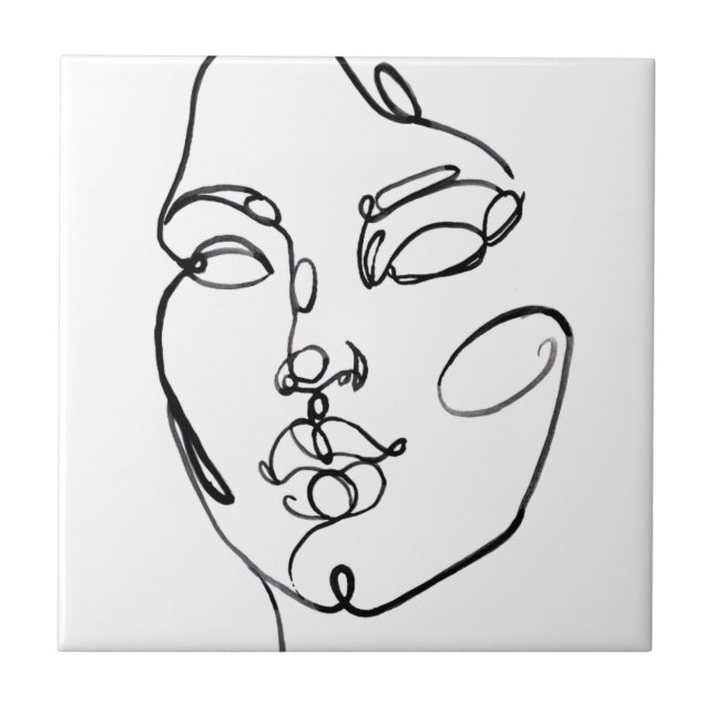 Linear Thoughts - Face Ceramic Tile (Front)