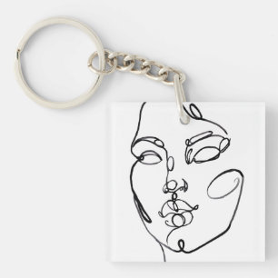 Linear Thoughts - Face Keychain