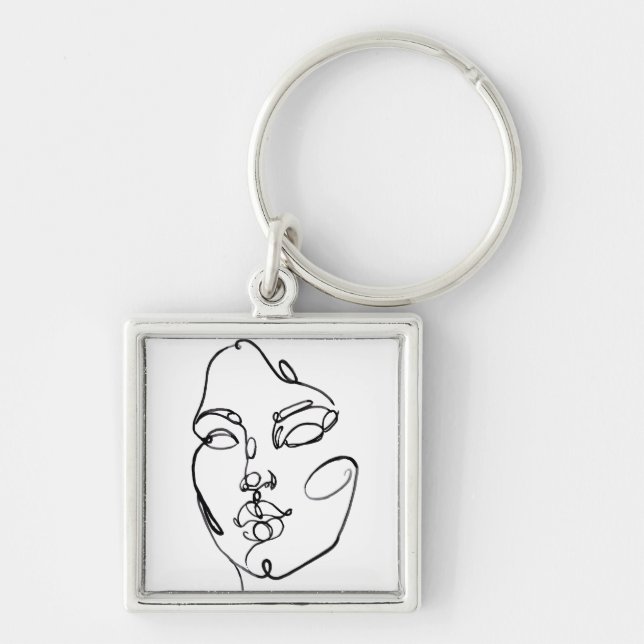 Linear Thoughts - Face Keychain (Front)