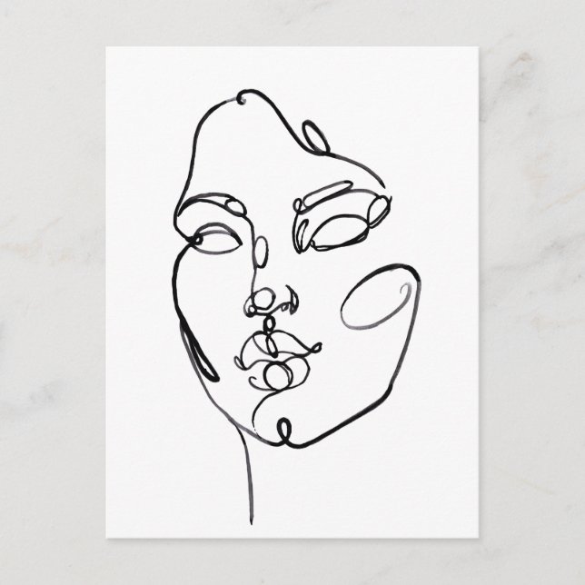 Linear Thoughts - Face Postcard (Front)