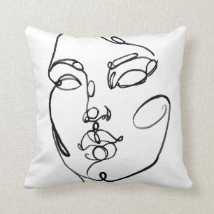 Linear Thoughts - Face Throw Pillow