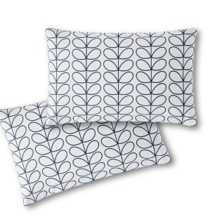 Linear Whale Blue Stem Pattern – Modern Retro Pillow Case