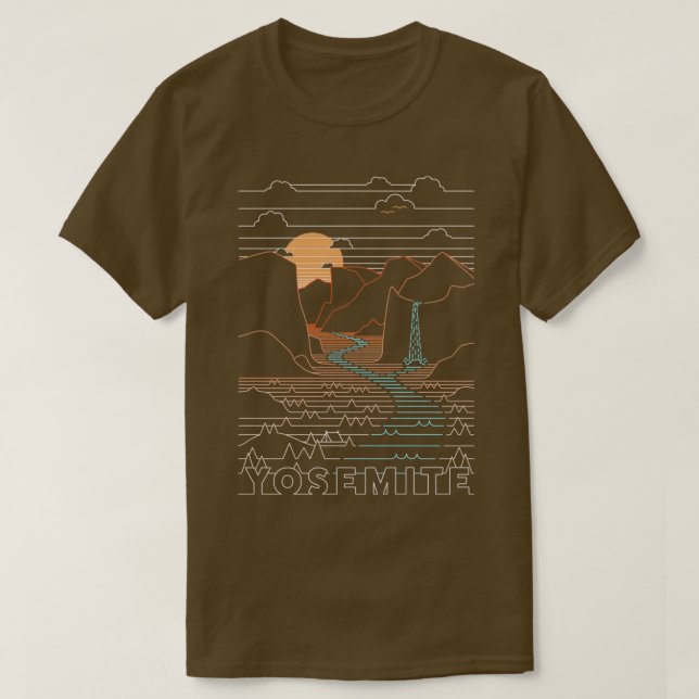 Linear Yosemite Yosemite National Parks Art 2 T-Shirt (Design Front)