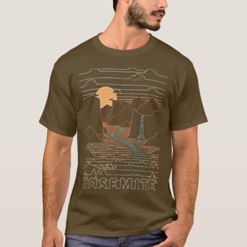 Linear Yosemite Yosemite National Parks Art 2 T_Shirt