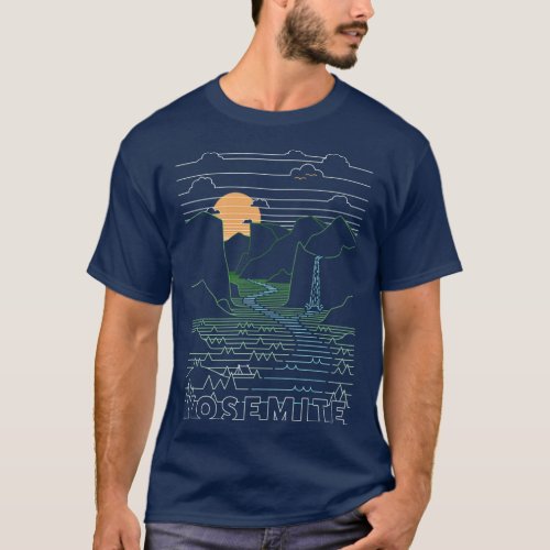 Linear Yosemite Yosemite National Parks Art T_Shirt