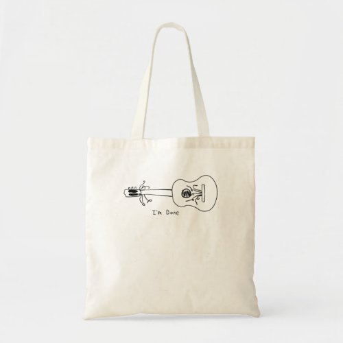 Lineart basic blogger minimalistic guitar music tote bag