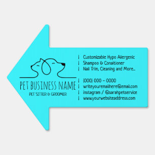 Lineart Blue Petsitter dog cat logo veterinary Sign