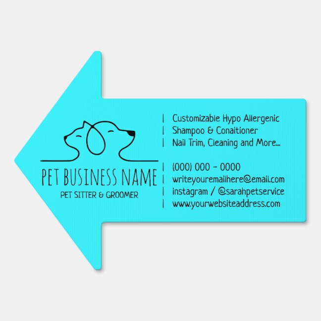 Lineart Blue Petsitter dog cat logo veterinary Sign
