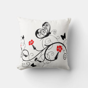 Lineart Butterflies American MoJo Throw Pillow