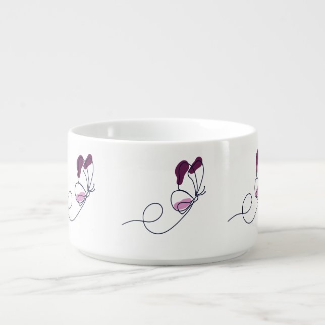 Lineart butterfly purple spots bowl (Center)