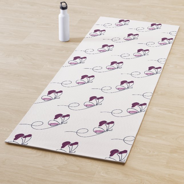 Lineart butterfly purple  yoga mat (In Situ)
