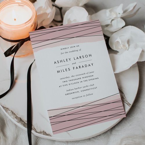 Lineation Blush Wedding Invitation