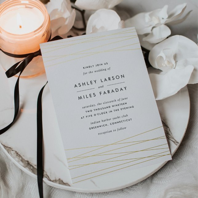 Lineation | Modern Geometric Wedding Foil Invitation (Creator Uploaded)
