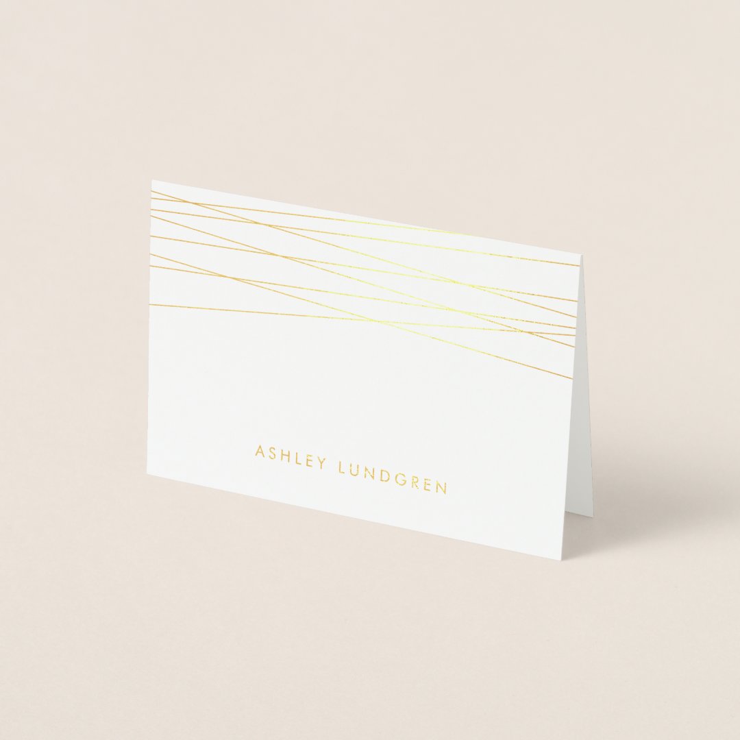 Lineation Modern Gold Foil Stationery Card Zazzle