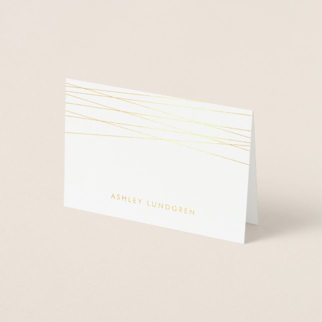 Lineation | Modern Gold Foil Stationery Card (Front)
