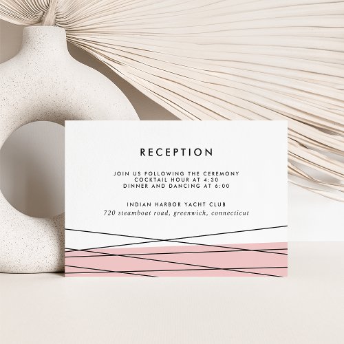 Lineation Reception Insert Card  Blush and Black