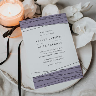 Lineation Wedding Invitation Gray Lilac