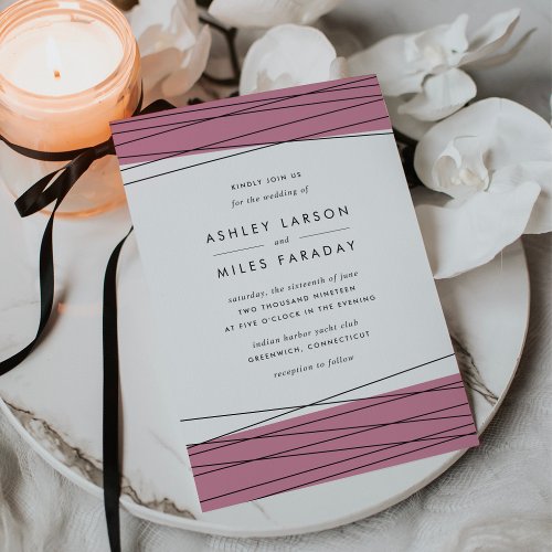 Lineation Wedding Invitation  Marsala