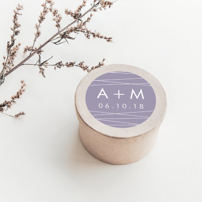 Lineation Wedding Monogram Stickers | Gray Lilac (Creator Uploaded)