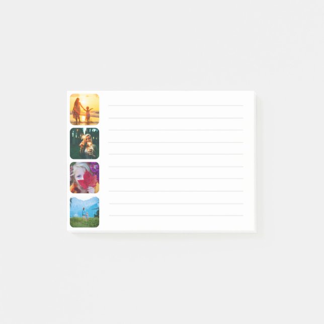 Lined 4 Photo Template Notes (Front)