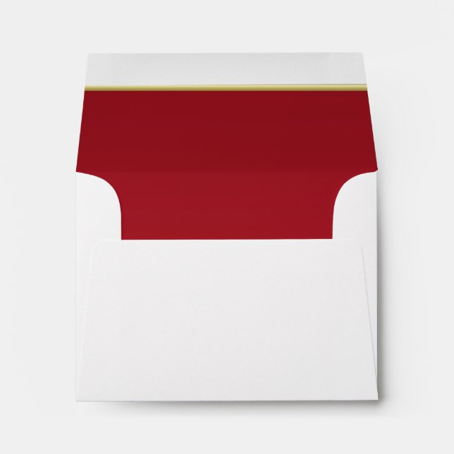 Lined Bold Dark Red Print Envelope (Back (Bottom))