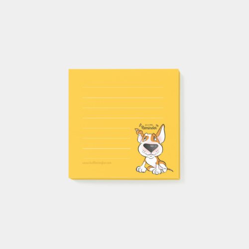 Lined Bull Terrier cartoon sticky notes